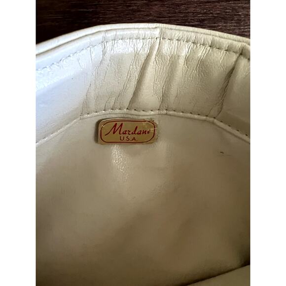 Vintage Mardane cream leather handbag with cougar head - Picture 6 of 8